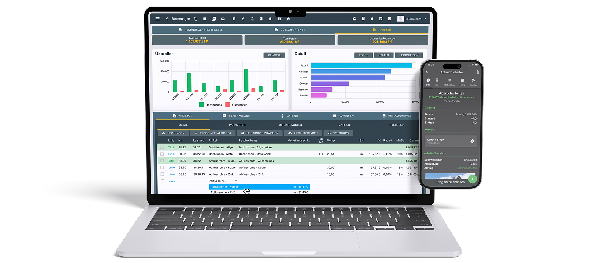 Robaws Software für Handwerker, Bau und Baunebengewerbe.